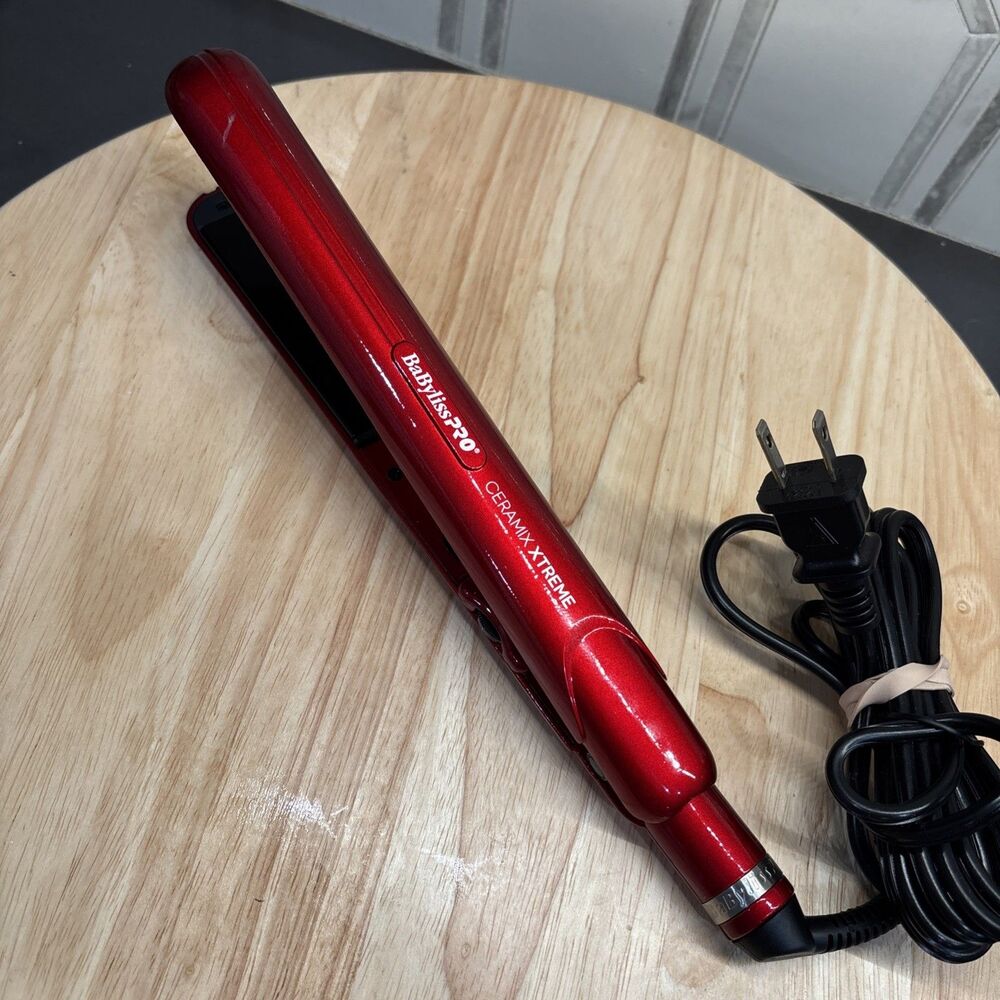Babyliss Pro Straightener Ceramix Xtreme 1" Hair Flat Iron Red Tested BRX9555